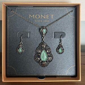 Monet Necklace & Drop Earrings Set NEW